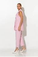 Σετ παντελόνι και oversized αμάνικο blazer με βάτες baby pink Σετ παντελόνι και oversized αμάνικο blazer με βάτες baby pink