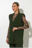 Σετ παντελόνι και oversized αμάνικο blazer με βάτες χακί Σετ παντελόνι και oversized αμάνικο blazer με βάτες χακί