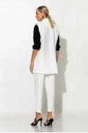 Σετ παντελόνι και oversized αμάνικο blazer με βάτες λευκό Σετ παντελόνι και oversized αμάνικο blazer με βάτες λευκό
