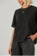 Σετ σόρτς και t-shirt με στράς μαύρο