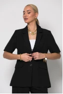 Σετ παντελόνα και κοντομάνικο blazer μαύρο
