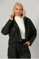 Σετ fly cropped jacket και παντελόνι cargo μαύρο