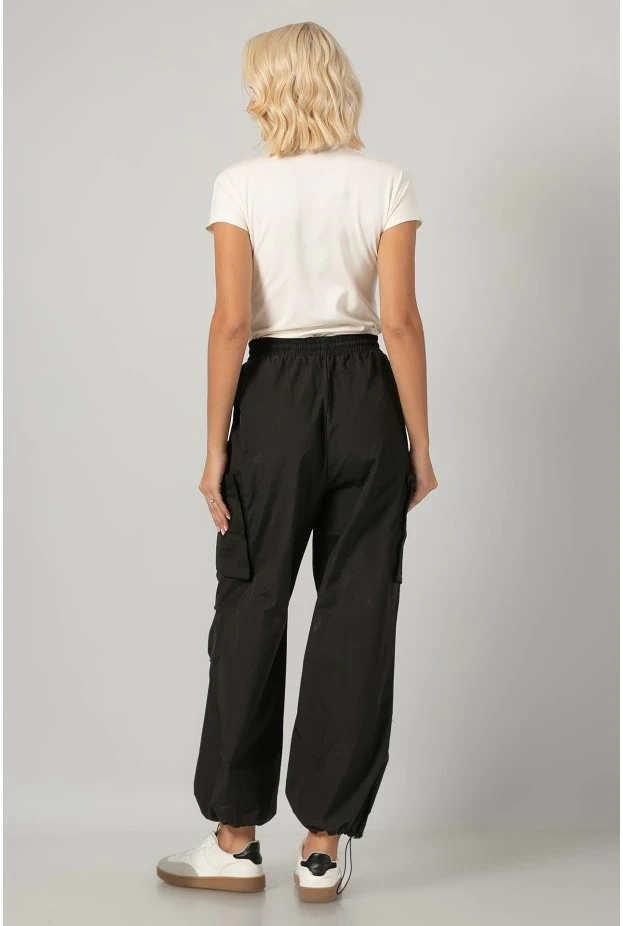 Σετ fly cropped jacket και παντελόνι cargo μαύρο