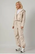 Σετ fly cropped jacket και παντελόνι cargo μπεζ ανοιχτό