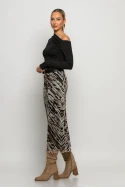 Μίντι φούστα τούλινη zebra μπεζ