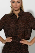 Leopard print πουκάμισο καφέ-μαύρο Leopard print πουκάμισο καφέ-μαύρο
