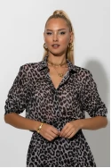 Leopard print πουκάμισο γκρι-μαύρο Leopard print πουκάμισο γκρι-μαύρο