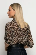 Leopard print πουκάμισο μπεζ-μαύρο Leopard print πουκάμισο μπεζ-μαύρο