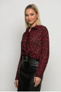 Leopard print πουκάμισο μπορντό Leopard print πουκάμισο μπορντό