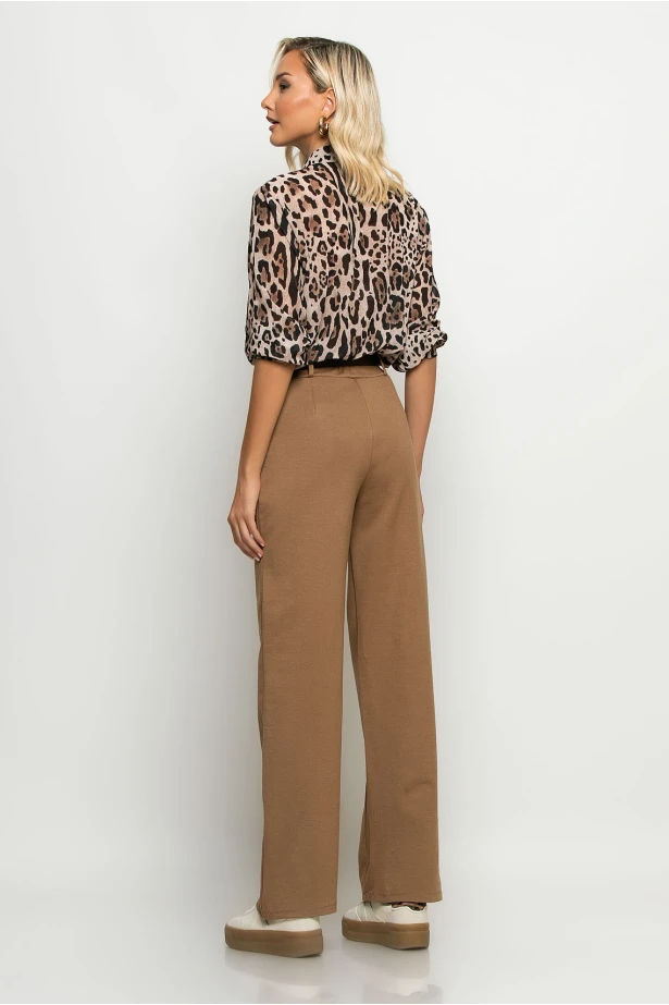 Leopard print πουκάμισο μπεζ