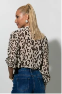 Leopard print πουκάμισο μπεζ-μαύρο Leopard print πουκάμισο μπεζ-μαύρο