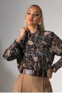 Πουκάμισο floral print καφέ 