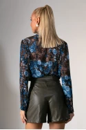 Πουκάμισο floral print μπλε