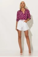 Giraffe print πουκάμισο φούξια