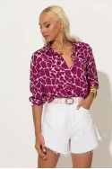 Giraffe print πουκάμισο φούξια