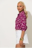 Giraffe print πουκάμισο φούξια