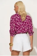 Giraffe print πουκάμισο φούξια