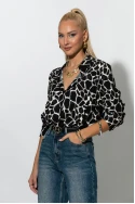 Giraffe print πουκάμισο μαύρο