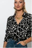 Giraffe print πουκάμισο μαύρο