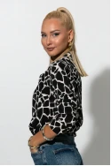 Giraffe print πουκάμισο μαύρο
