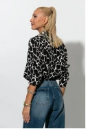 Giraffe print πουκάμισο μαύρο