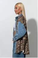 Πουκάμισο leopard print με τζιν λεπτομέρειες μπλε Πουκάμισο leopard print με τζιν λεπτομέρειες μπλε