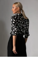 Πουκάμισο animal print μαύρο-λευκό