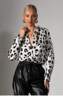 Πουκάμισο animal print εκρού-μαύρο