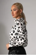 Πουκάμισο animal print εκρού-μαύρο