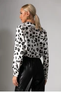 Πουκάμισο animal print εκρού-μαύρο