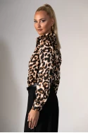 Πουκάμισο leopard print μπεζ σκούρο 