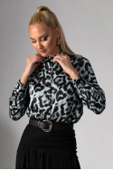 Πουκάμισο leopard print γκρι 