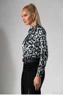 Πουκάμισο leopard print γκρι 