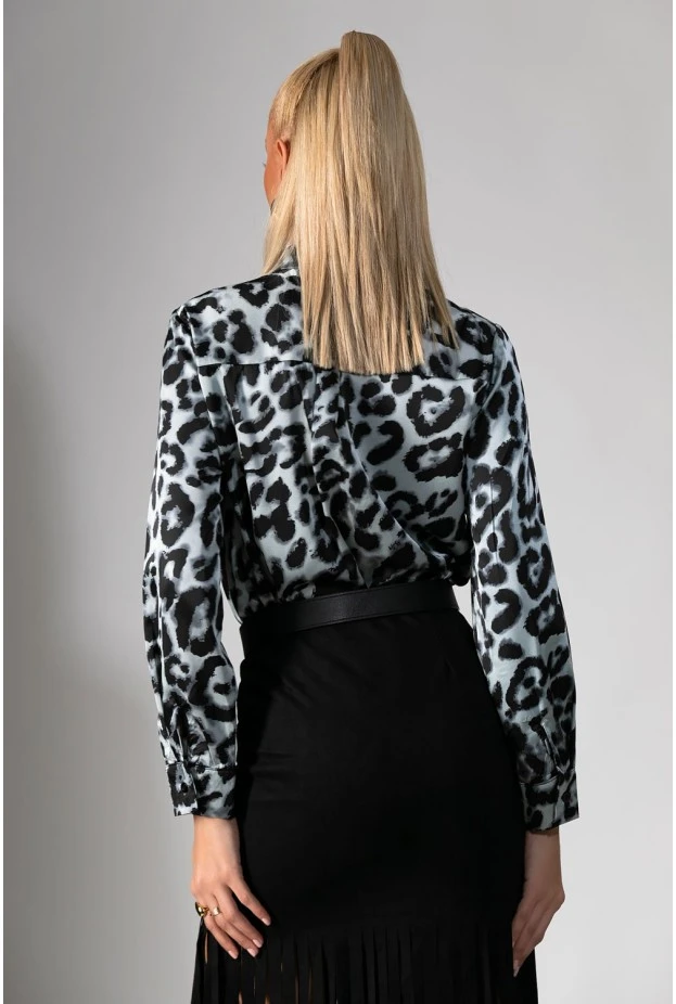 Πουκάμισο leopard print γκρι 
