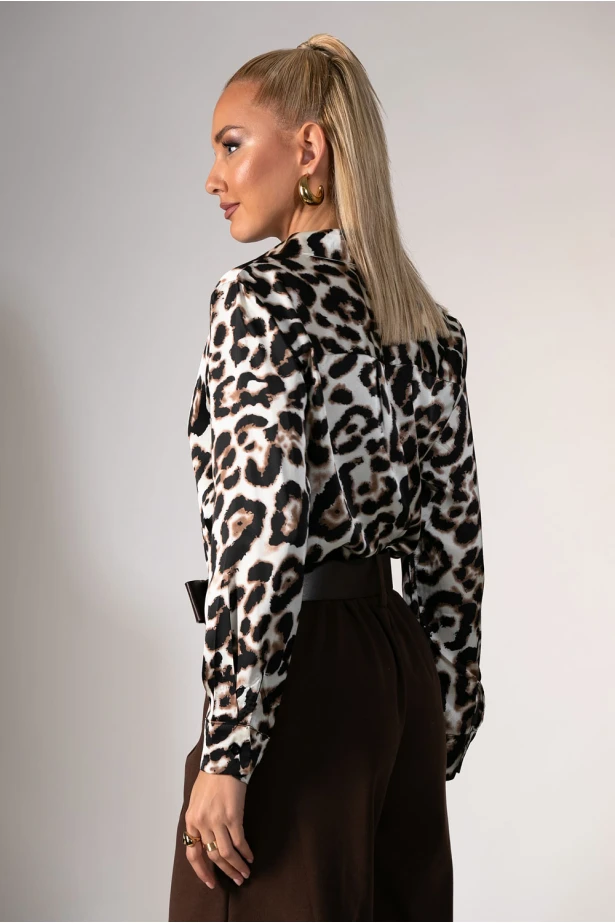 Πουκάμισο leopard print μπεζ