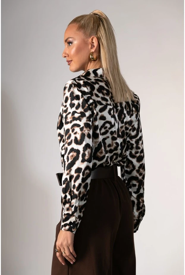 Πουκάμισο leopard print μπεζ