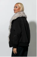 Bomber double face jacket με γιακά μαύρο Bomber double face jacket με γιακά μαύρο