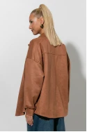Jacket σούεντ με κρόσια ταμπά Jacket σούεντ με κρόσια ταμπά