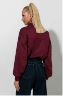 Jacket σούεντ με κρόσια μπορντό
