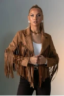 Jacket σουέντ με κρόσια μπροστά ταμπά