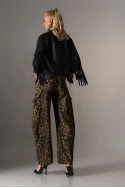 Jacket σουέντ με κρόσια μπροστά μαύρο Jacket σουέντ με κρόσια μπροστά μαύρο