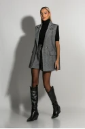 Oversized αμάνικο blazer ψαροκόκκαλο γκρι Oversized αμάνικο blazer ψαροκόκκαλο γκρι