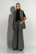 Oversized αμάνικο blazer καρό γκρι Oversized αμάνικο blazer καρό γκρι