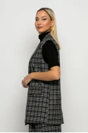 Oversized αμάνικο blazer καρό γκρι Oversized αμάνικο blazer καρό γκρι