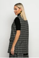 Oversized αμάνικο blazer καρό γκρι Oversized αμάνικο blazer καρό γκρι