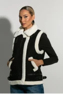 Sheepskin jacket αμάνικο μαύρο