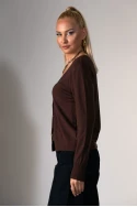 Πλεκτή ζακέτα καφέ 