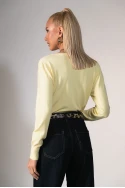 Πλεκτή ζακέτα κίτρινο
