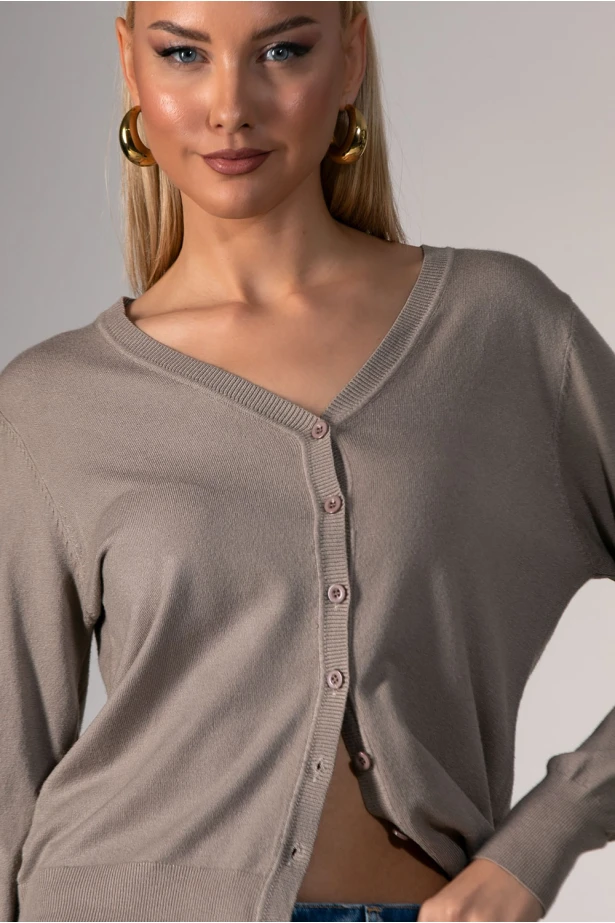 Πλεκτή ζακέτα εκρού