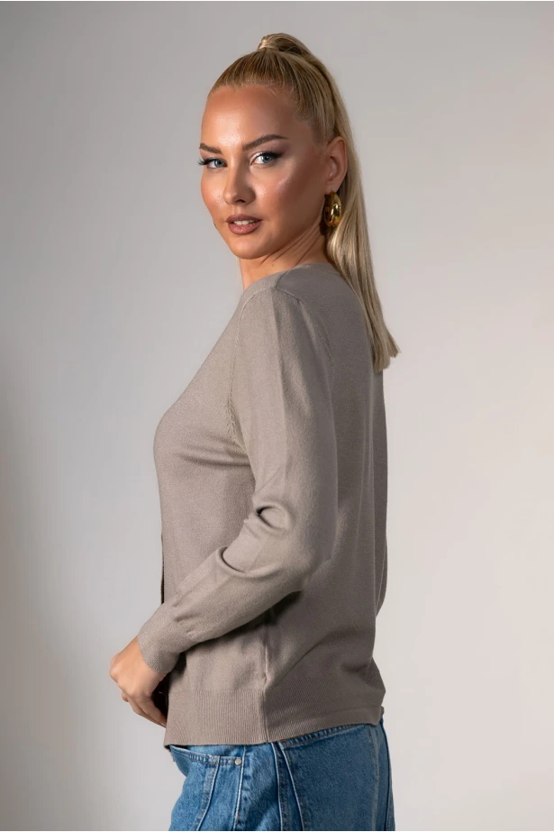 Πλεκτή ζακέτα εκρού